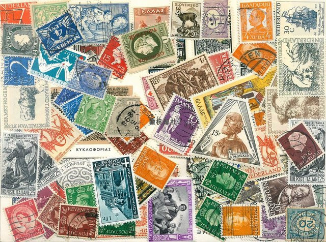 300 echte gestempelte Briefmarken zum Sammeln in Multicolour für Scrapbook und Retro-Sammlungen - Bild 1