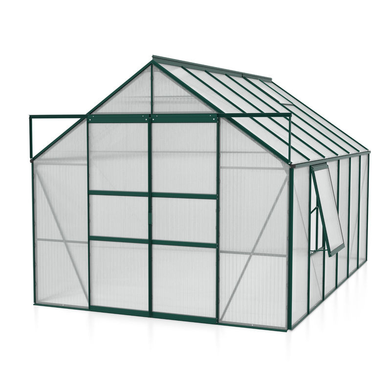 Vitavia Gewächshaus Meridian 9900 in Smaragdgrün mit 9,9 m² Fläche, Polycarbonat-Platten und Aluminiumrahmen - Bild 3