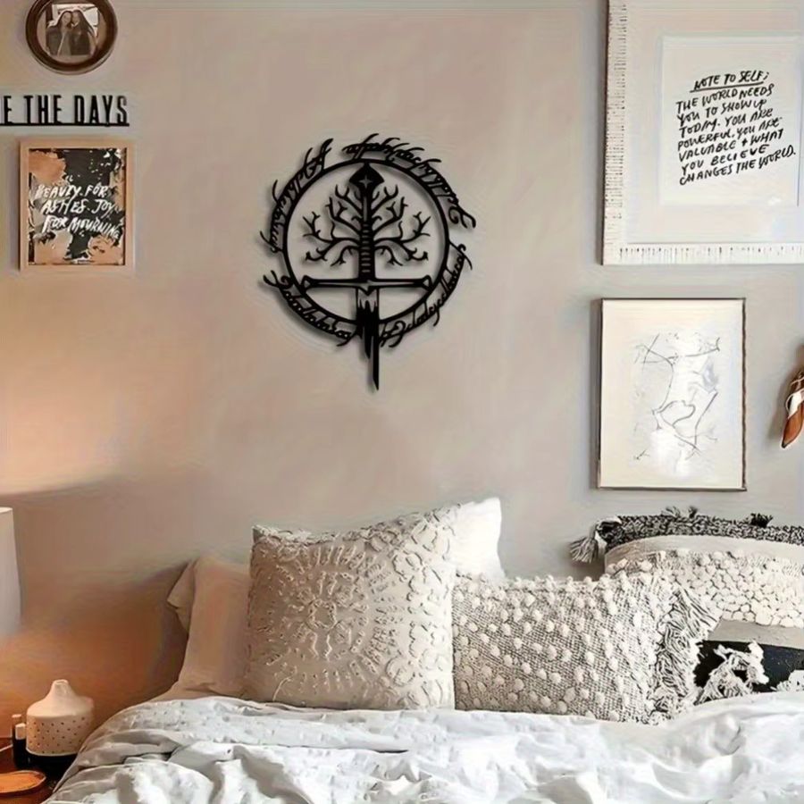 CIFBUY Iron Vow Wandkunst Der Herr der Ringe inspiriertes dekoratives Ornament in Schwarz - Bild 4