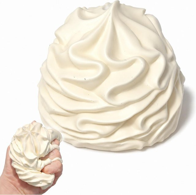 BC Pet Supplies Sahne-Quetschspielzeug, weißes simuliertes Sahne-Quetschspielzeug, weicher Silikon-Stressabbauer, beige - Bild 1
