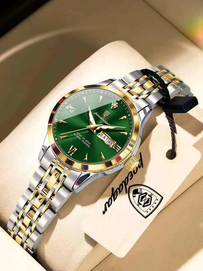 POEDAGAR Armbanduhr Edelstahl, Quarz, Datum, Wochentag, Damen - Bild 7