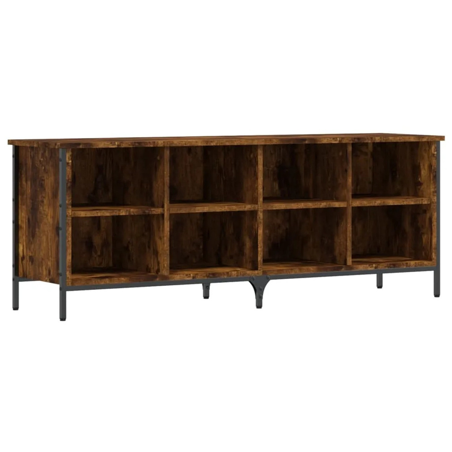 vidaXL Schuhregal Räuchereiche in Braun aus Holzwerkstoff und pulverbeschichtetem Stahl, B/T/H: 131 x 35 x 50 cm - Bild 2