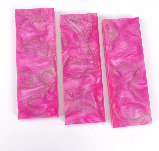Rosa Kupfergitter-Harz-Messergriffmaterial für DIY-Deko-Elemente, B/T/H: 12,0 x 4,0 x 0,8 cm - Bild 1