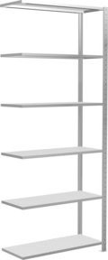 Schulte Anbauregal Steckregal MULTIplus150 mit 6 Fachböden und Kreuzstrebe, Farbe: Lichtgrau, B/T/H: 250 x 100 x 40 cm - Bild 1