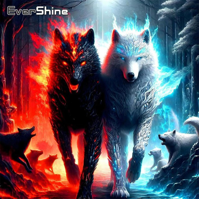 Evershine Diamant-Gemälde Wolf als Bastelset mit Strasssteinen in Multicolour, B/H: 20 x 20 cm - Bild 1