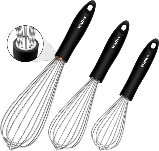 Walfos Edelstahl Schneebesen in Silber für Küche und Backen - Bild 1