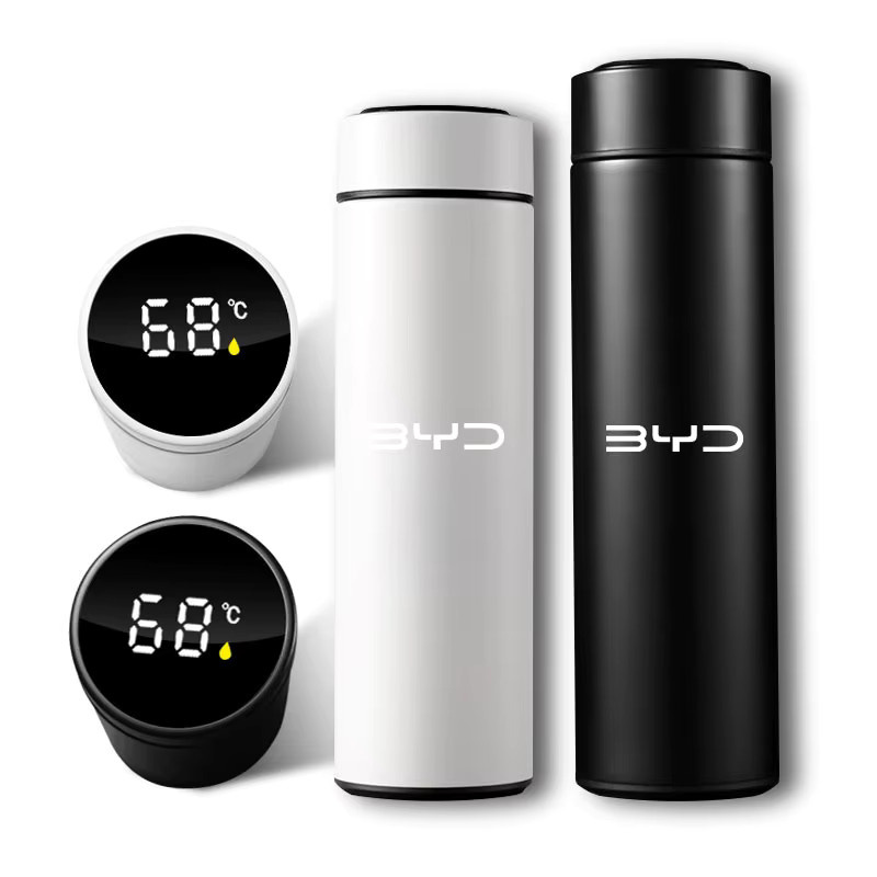 BYD Auto-Thermo-Trinkflasche mit Temperaturanzeige aus Edelstahl, Schwarz, 500 ml - Bild 3