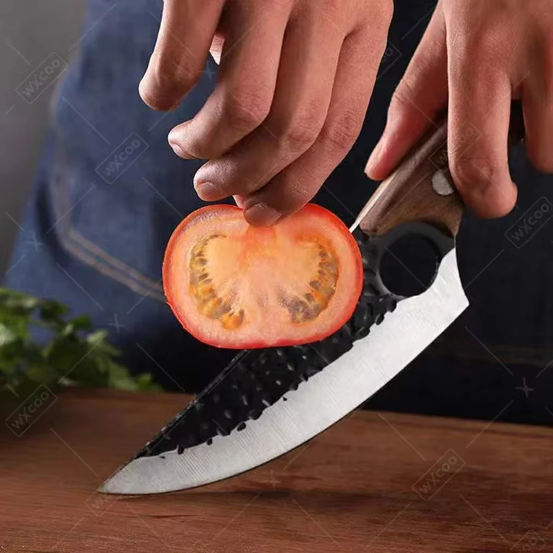 WXCOO Ausbeinmesser Japanisches Profi-Kochmesser aus Silber mit Holzgriff und Schutzhülle - Bild 4
