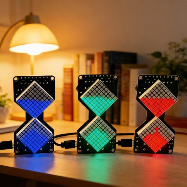 LOTHYE DIY Elektronik-Bausatz Schwerkraftsensor-Timer LED-Punktmatrix, Elektronische Sanduhr, Micro-USB - Bild 1