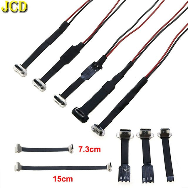 JCD Micro USB und USB-C FPC Flaches Kabel mit Widerstand R1 in Schwarz - Bild 1