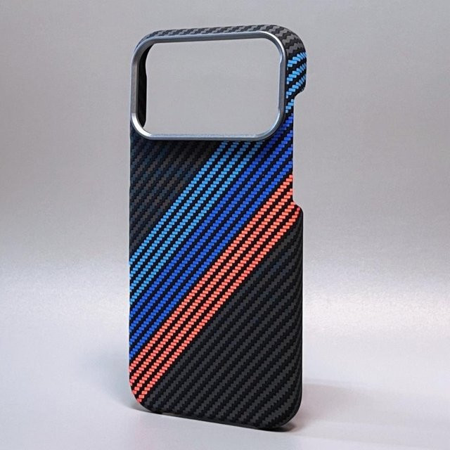 Stoßfeste MagSafe Hülle mit magnetischer Kevlar-Textur und Metall-Kameraobjektiv-Rahmen für Apple iPhone 17 16 15 14 13 Pro Max in Multicolour - Bild 1