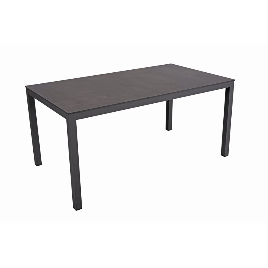DELUKE Gartentisch DANIEL, moderner Terrassentisch aus Aluminium und Kunststoff in Grau, B/T/H: 158 x 90 x 74 cm - Bild 2
