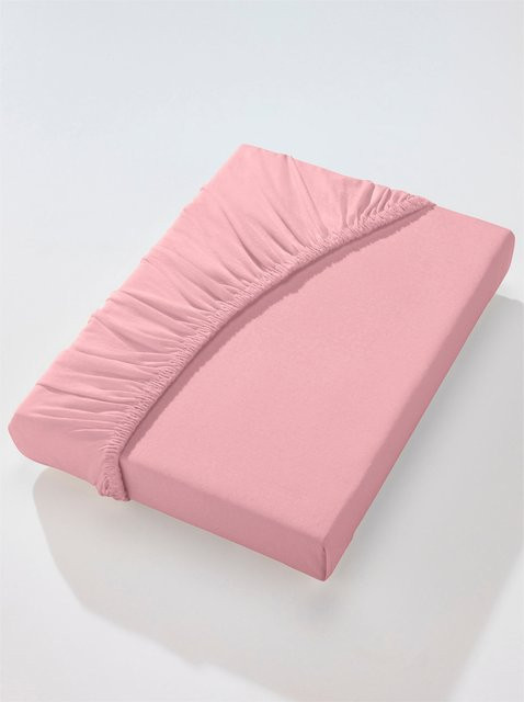 Wäschepur Betttuch Jersey aus 100% Baumwolle in Pink, bügelfrei und atmungsaktiv - Bild 1