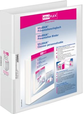 VELOFLEX VELODUR Ringbuch A4 mit 2-Ring-Mechanik, Rückenbreite: 60 mm, weiß - Bild 1