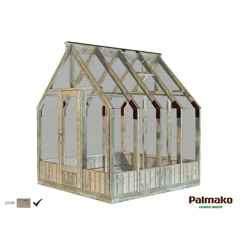 Palmako Gewächshaus Emilia Grau aus Holz und Sicherheitsglas mit 5,4 m² und Satteldach, B: 283,0 cm, T: 244,0 cm, H: 240,0 cm - Bild 4