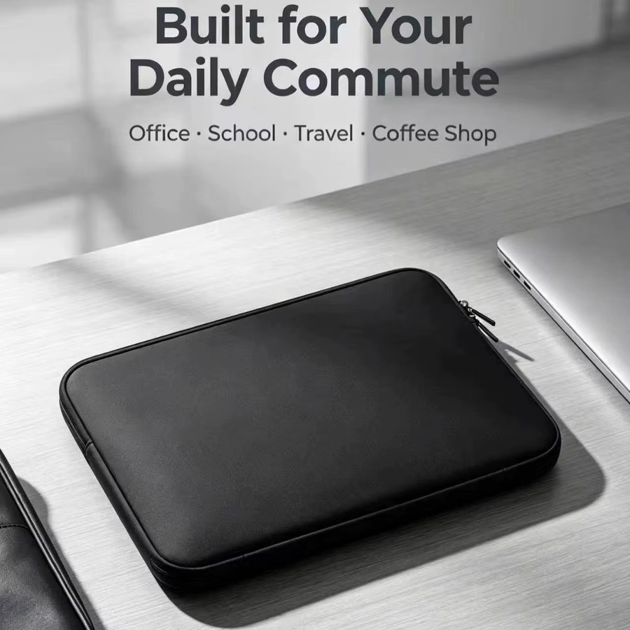 HOMEFISH Laptoptasche in Schwarz für Xiaomi Lenovo Dell und MacBook Air Pro Retina 13 bis 15,6 Zoll - Bild 2