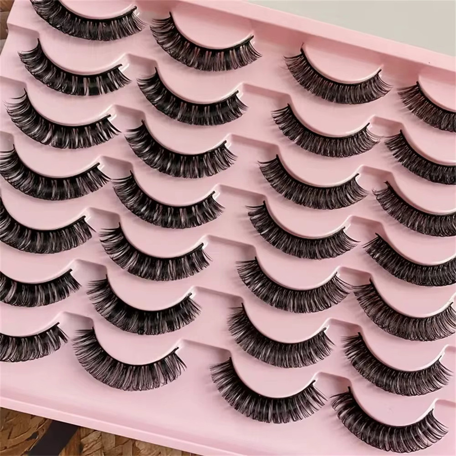 Wimpernstreifen, 14 Paar, 15mm, Schwarz, Natürlich - Bild 2