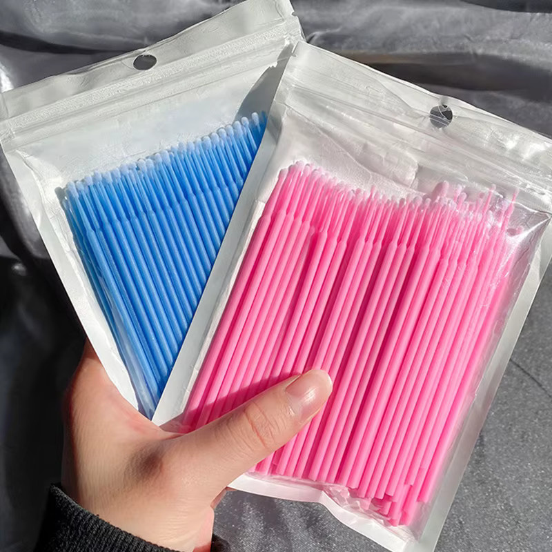 kekelala Wimpern Reinigungspinsel, 100 Stück, Micro Baumwolle Tupfer - Bild 4