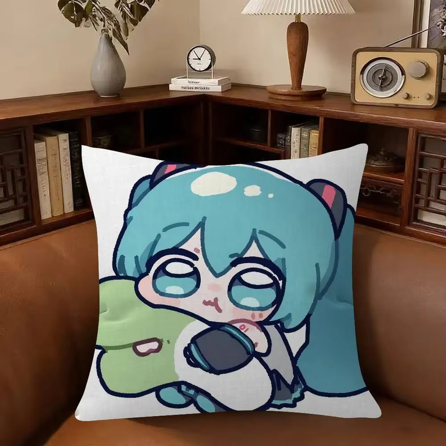 Dekorativer Anime Hatsune Miku Kissenbezug aus Polyester, B/H: 30 x 50 cm, Mehrfarbig - Bild 5