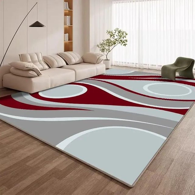 Karpetti Moderner Geometrischer Teppich aus Samt Polyester, Rutschfest und Waschbar, Mehrfarbig, B x T: 120 x 160 cm - Bild 1