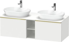 Duravit Waschtischunterschrank D-Neo in Weiß, Wandmontage mit 2 Türen und internen Regalen, B/T/H: 140 x 55 x 45,9 cm - Bild 1