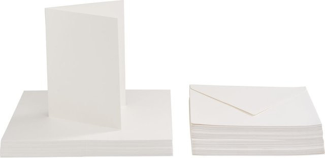VBS Doppelkarten mit Umschlägen in Creme/Elfenbein, 50 Stück, Format A6 - Bild 1