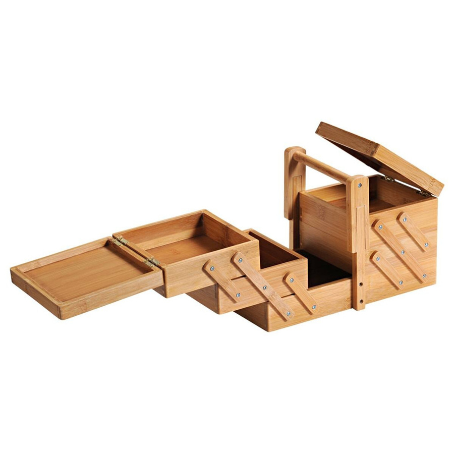 Kesper Nähkästchen aus Bambus in Braun, B/H/T: 29 x 19 x 16,5 cm - Bild 2