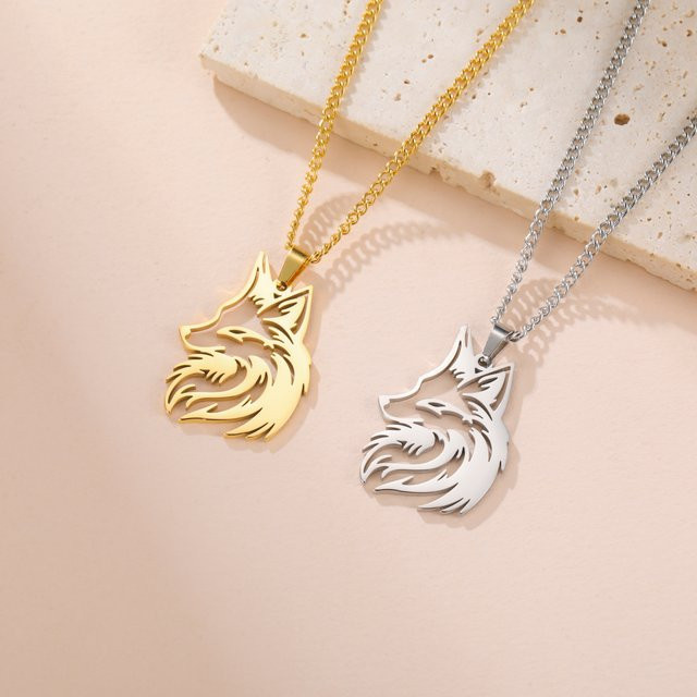 Cazador Halskette mit Fuchs-Anhänger, Edelstahl, goldfarben, Unisex - Bild 1