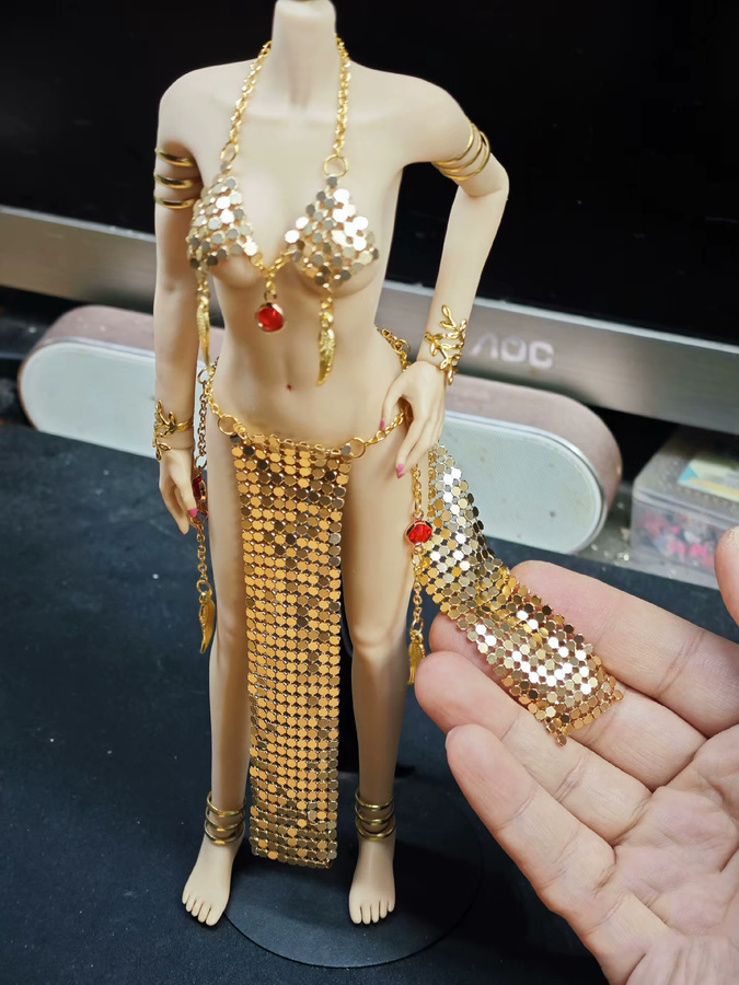 Weibliche Puppen Kleidung Metallic Pailletten, Gold, 1/6 Maßstab, Zubehör - Bild 4