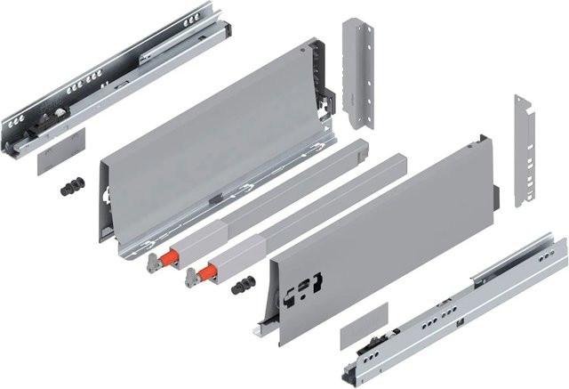 Blum D-Reling K Tandembox antaro Vollauszug Grau, 1 Paar, Tiefe: 350 mm, Tragkraft: 30 kg - Bild 1