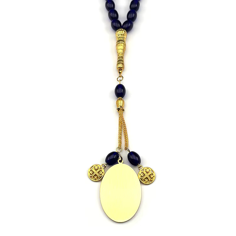 JYTF Koran-Anhänger Edelstahl, Gold, Glas-Gebetsperlen, Unisex - Bild 3