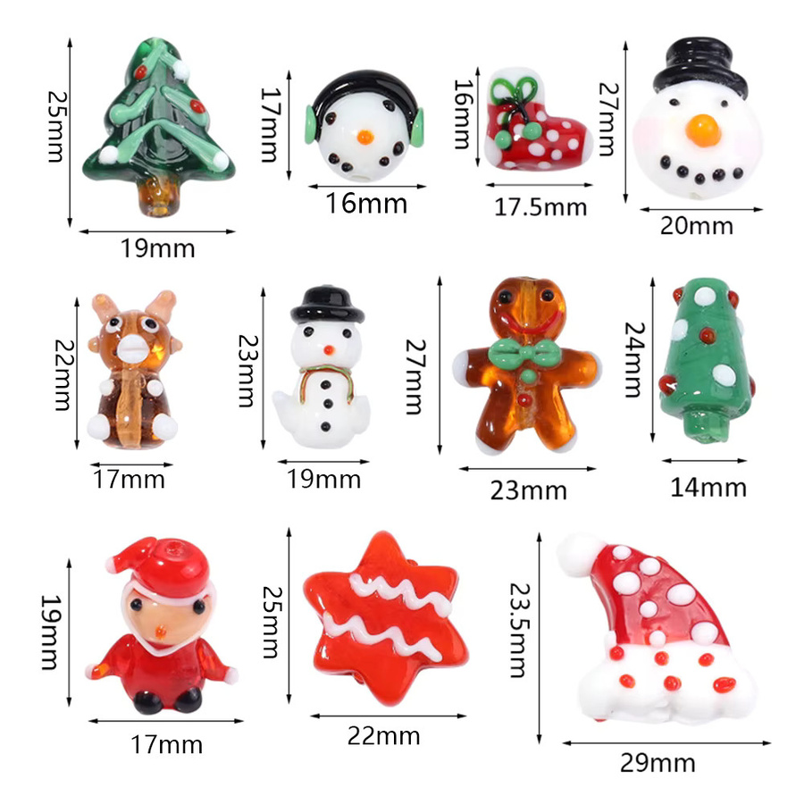 lingsai Glasperlen, Mehrfarbig, Weihnachtsbaum Schneemann, Unisex - Bild 2