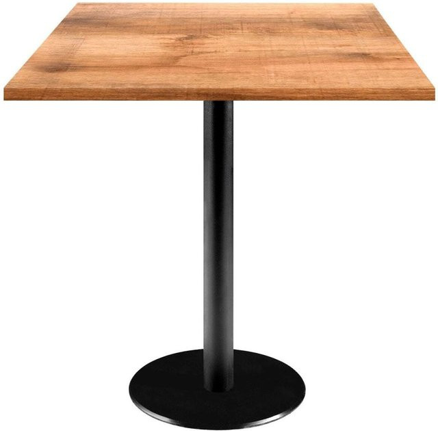 RestooTab Tisch Rome quadratisch in Eiche braun mit schwarzem Gestell, B/T/H: 70 x 70 x 75 cm - Bild 1