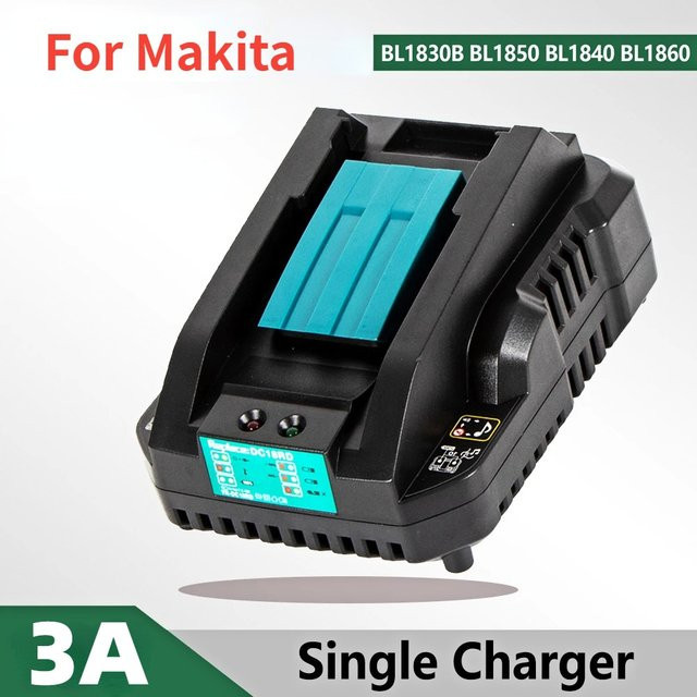 Makita DC18RC Li-Ionen-Akku Ladegerät 3A für 18V und 14,4V Elektrowerkzeug-Akkus in Schwarz - Bild 1