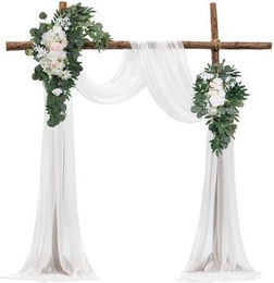 VEVOR Blumenset für Hochzeitsbögen in Weiß, Beige und Rosa – 4er-Set mit floralen Arrangements und Textilvorhängen zur Dekoration von Traubögen und Zeremonien - Bild 1