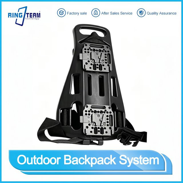 RingTeam Rucksack-Rig in Schwarz mit V-Mount-Schnellverschluss und verstellbaren Komfortgurten für Outdoor-Livestreaming und Filmaufnahmen - Bild 1