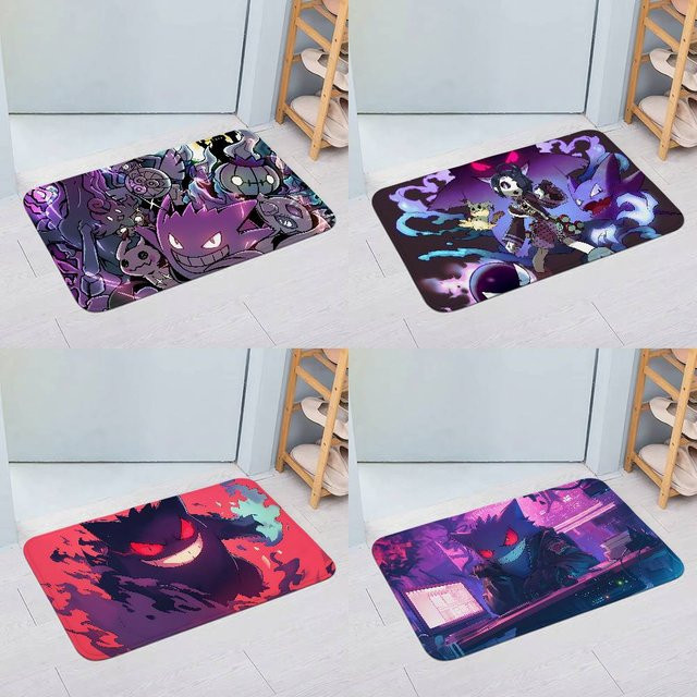 Kayou Gengar Fußmatte aus Polyester, lila, rutschfest, B/T: 60 x 40 cm - Bild 1