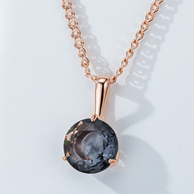 Wbmqda Halskette mit Anhänger, 585 Gold, Roségold, Zirkonia, Damen - Bild 1