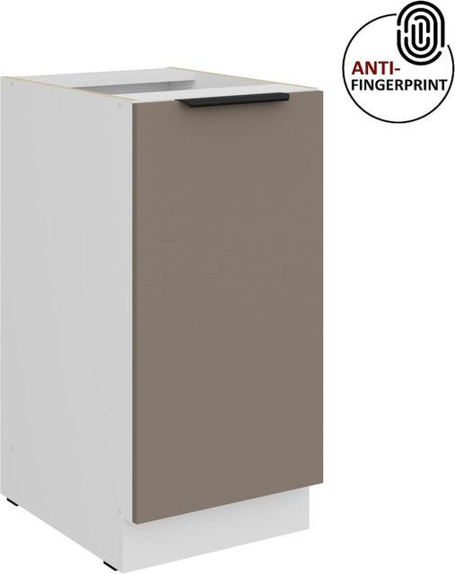 Küchen Unterschrank ARIA Sandgrau matt mit Einlegeboden und hinged doors, Breite: 40 cm - Bild 1