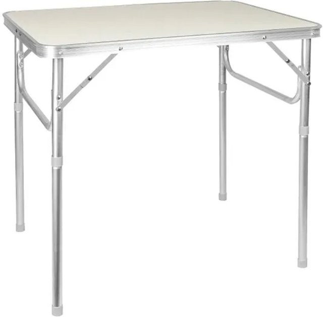 Wellogic Campingtisch faltbar in Weiß mit höhenverstellbarer Platte und Metallgestell, B/T/H: 71 x 55 x 55 cm - Bild 1