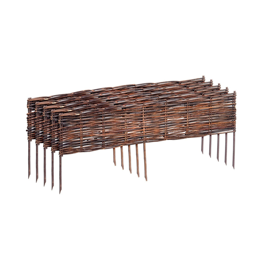 Relaxdays Beeteinfassung aus Weide in Braun, 5er Set, Höhe: 20 cm, Länge: 100 cm - Bild 2