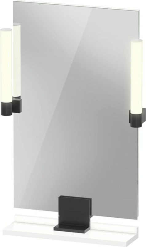 Duravit Sivida Wandspiegel mit LED-Beleuchtung und Ablage, Diamantschwarz Matt, Rahmenlos, Rechteckig, B/T/H: 650 x 45 x 3,6 cm - Bild 1