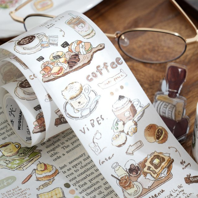6 Rollen Washi Tape im Retro-Stil mit europäischem Kaffeethema, Mehrfarbig, 6 x 200 cm für DIY-Bastelarbeiten und Scrapbooking - Bild 1