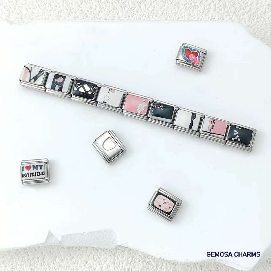 Gemosa Charm Kette, Edelstahl, Silber, 9mm - Bild 1