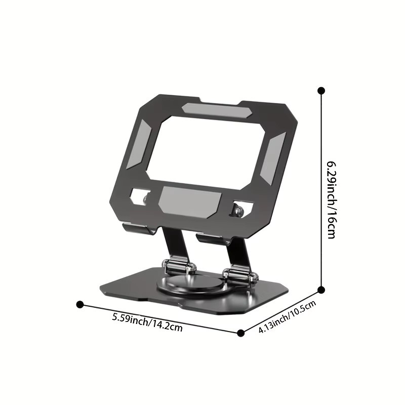360 Grad drehbarer Tablet-Ständer und Telefonhalter für Desktop-Live-Streaming in Schwarz oder Silber - Bild 3