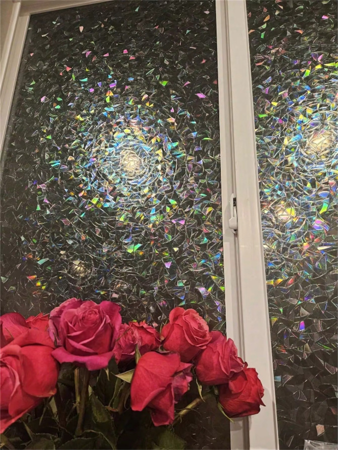 BUNPIG 3D Regenbogen-Fensterfolie als Sichtschutz in Multicolour, statisch haftend und dekorativ für Glasflächen - Bild 5