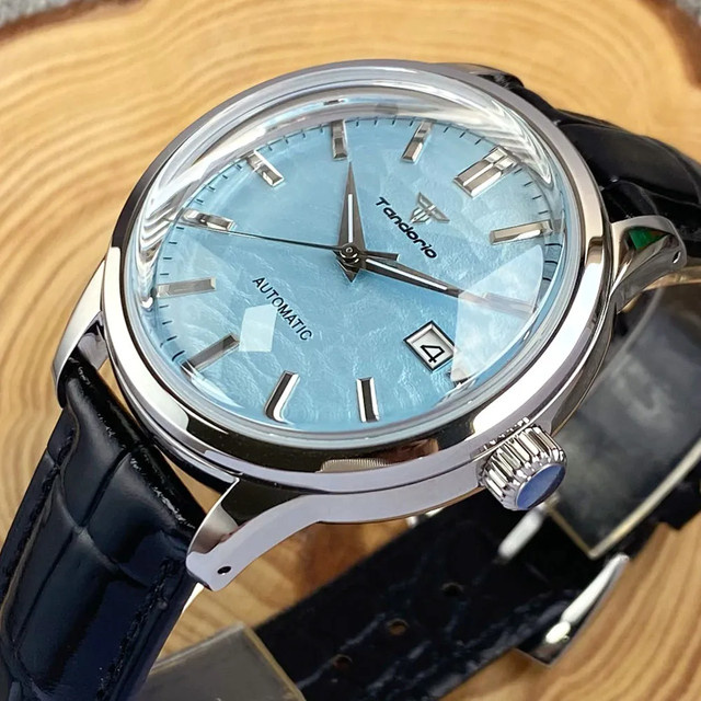 Tandorio Taucheruhr, Automatik, Edelstahl, Saphirglas, Lederarmband, Herren - Bild 1