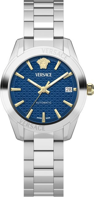Versace Damenuhr Automatik, Edelstahl, Blau, 35 mm, 5 ATM - Bild 1