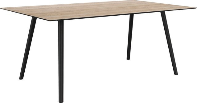 Stern Tisch Interno mit konischem Rundrohr-Aluminiumgestell in Anthrazit und Silverstar 2.0 Oak light Tischplatte, B/T: 220 x 100 cm - Bild 1