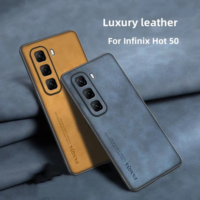 Luxuriöse Ledertasche für Infinix HOT 50 5G, 50 Pro, 50 Pro+, 40, 30, HOT NOTE 40, 40 Pro, ZERO 40, 30 und POVA 6 Pro in Blau – Stoßfeste Schutzhülle - Bild 1